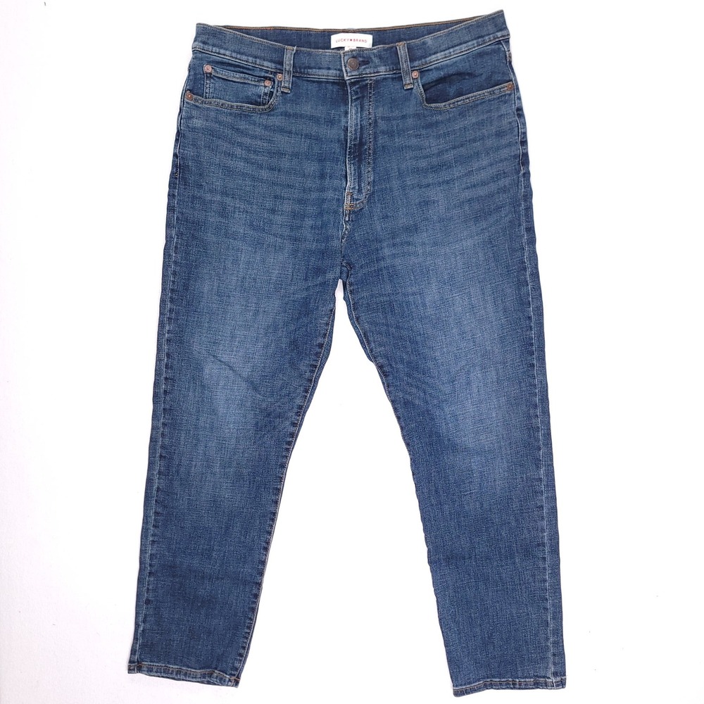 Lucky Brand 121 Slim Straight Mens Jeans 36x31 Medium‎ Wash Blue Denim